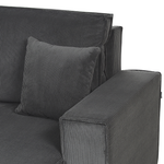 2-Sitzer Ecksofa Cord graphitgrau rechtsseitig mit Schlaffunktion ABACKA
