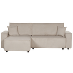 2-Sitzer Ecksofa Cord beige rechtsseitig mit Schlaffunktion ABACKA