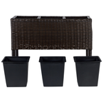 Blumentopf mit Beinen CARAGANA PE Rattan 77 cm Dunkelbraun