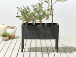 Blumentopf mit Beinen CARAGANA PE Rattan 77 cm Schwarz