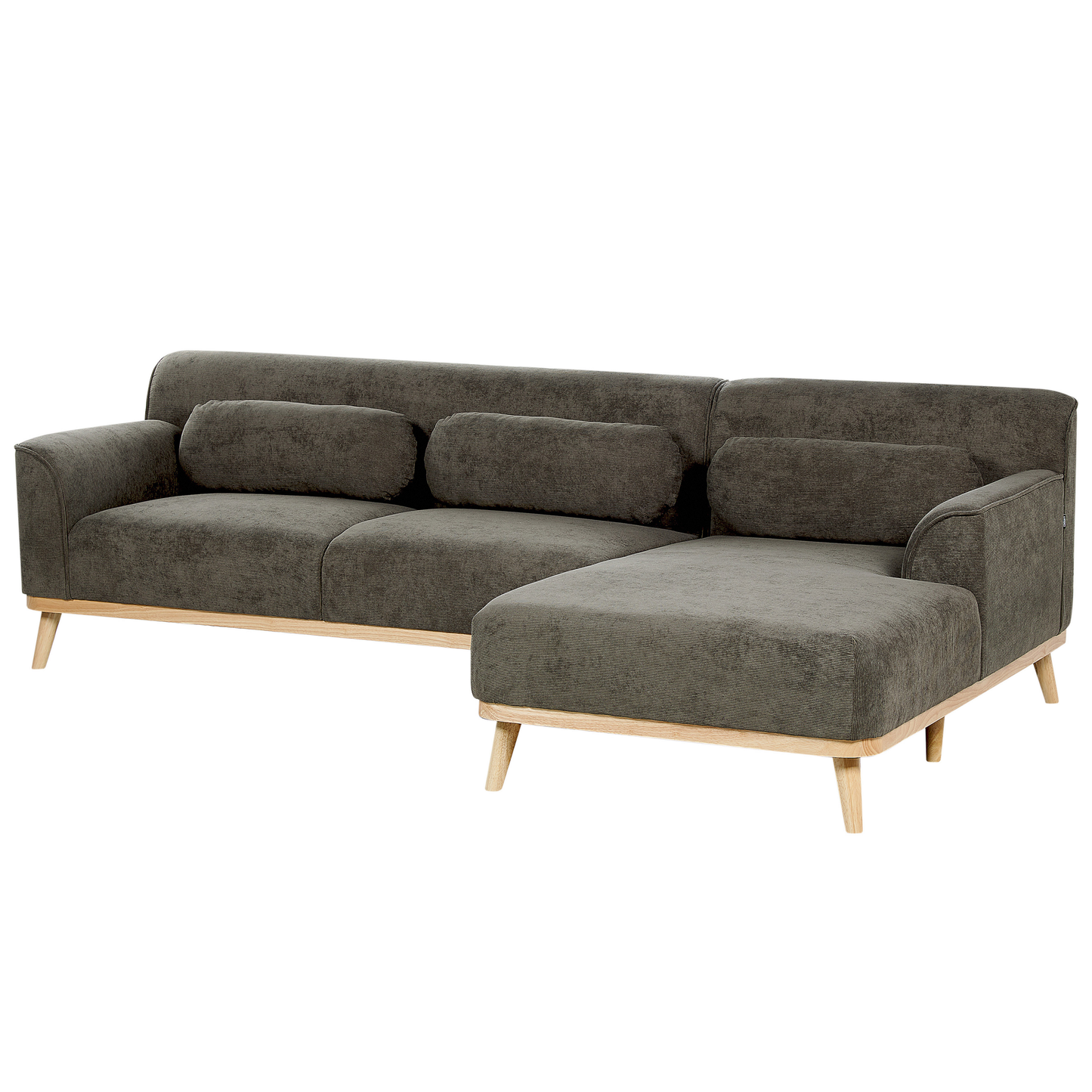 3-Sitzer Ecksofa Cord dunkelgrün linksseitig SIMOS