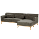 3-Sitzer Ecksofa Cord dunkelgrün linksseitig SIMOS