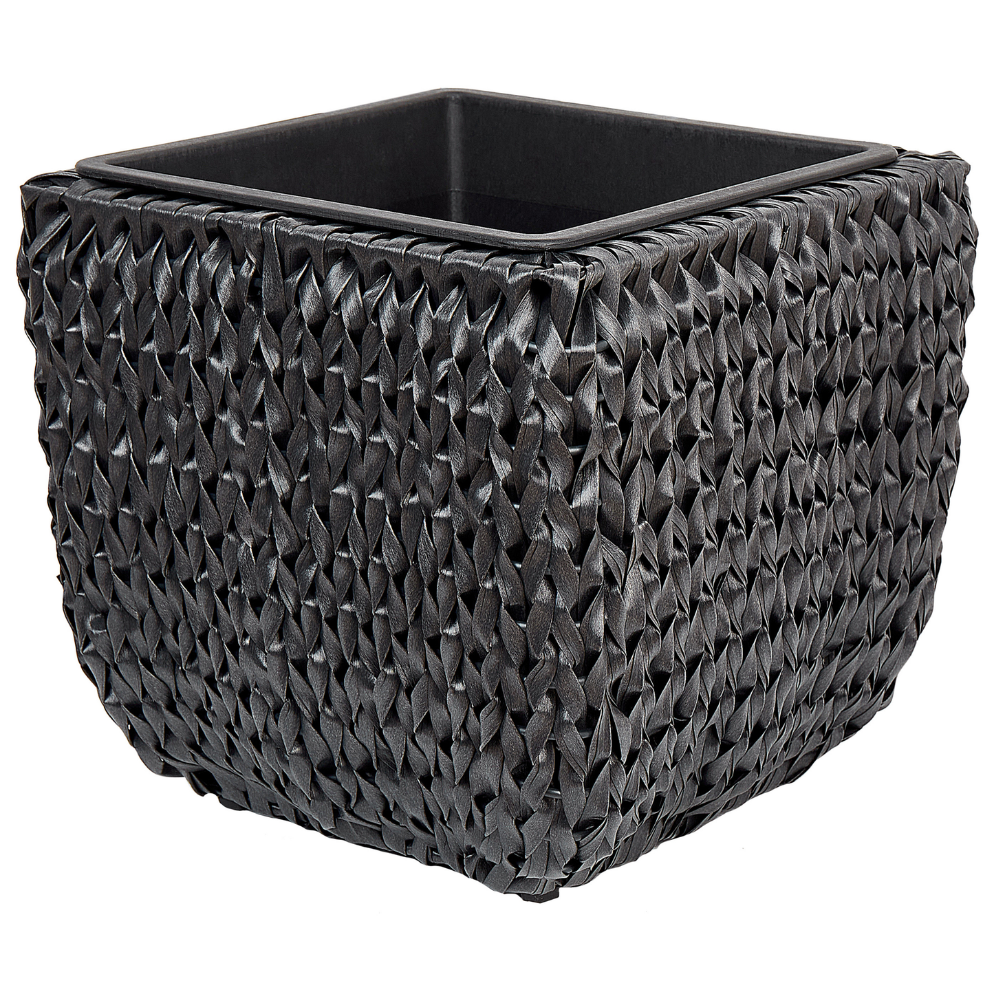 Set mit 2 Blumentöpfen BERBERIS PE Rattan 34/45 cm Schwarz