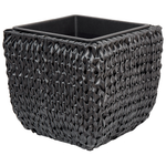 Set mit 2 Blumentöpfen BERBERIS PE Rattan 34/45 cm Schwarz