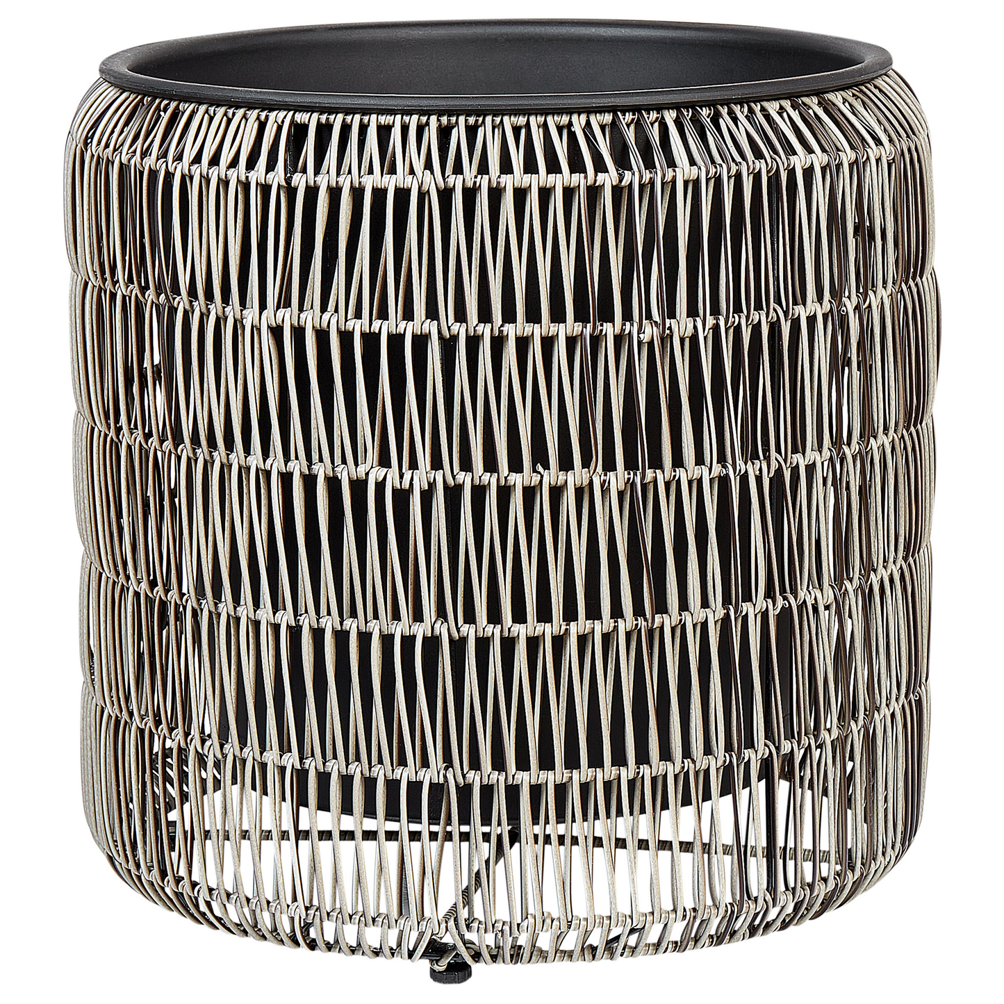 Set mit 2 Blumentöpfen BRODIEA PE Rattan 26/45 cm Hellbraun