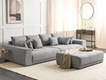 Wohnlandschaft grau 4-Sitzer mit Ottomane TORPO