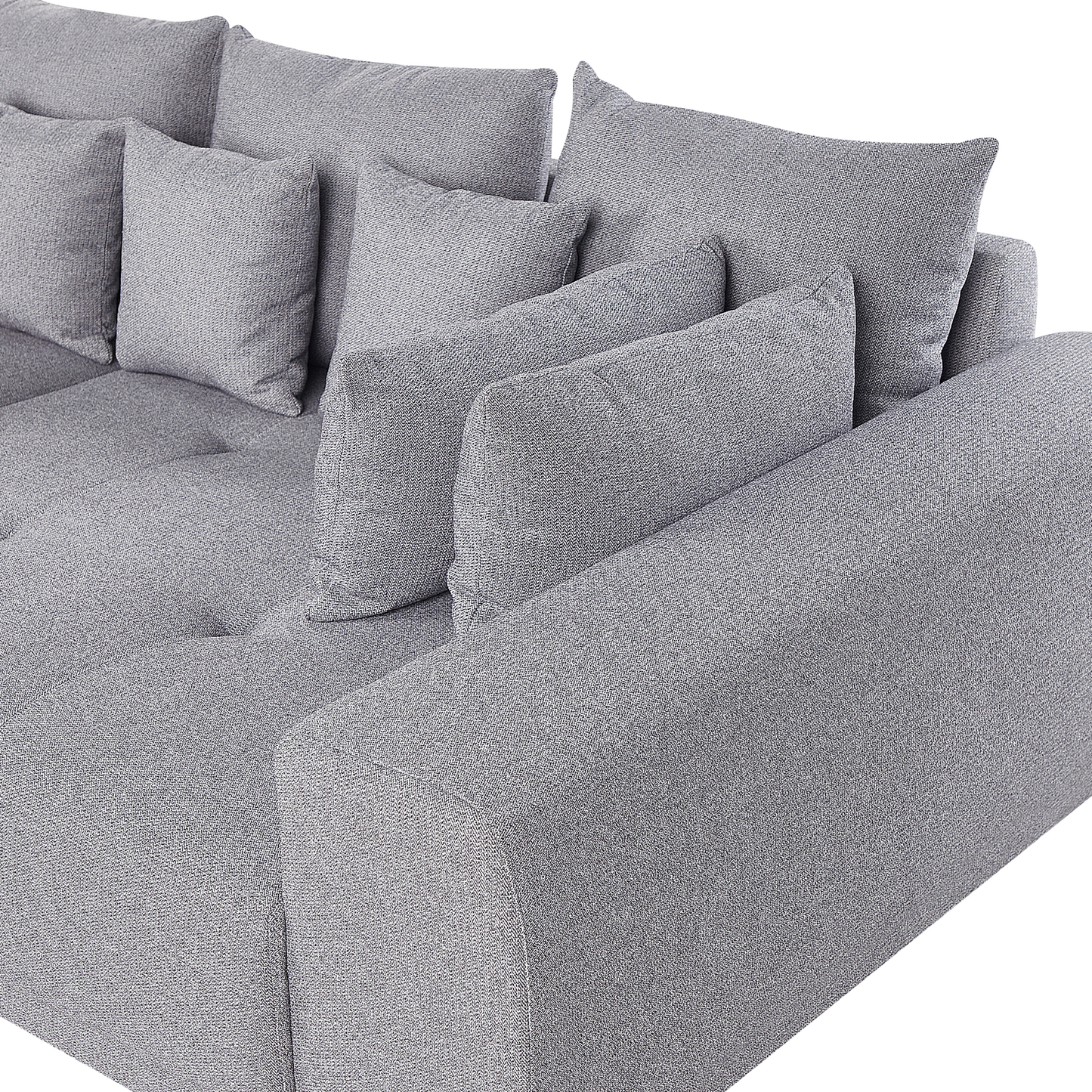 Wohnlandschaft grau 4-Sitzer mit Ottomane TORPO