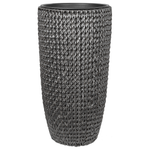 Set mit 2 Blumentöpfen CEDRUS PE Rattan 37/45 cm Schwarz