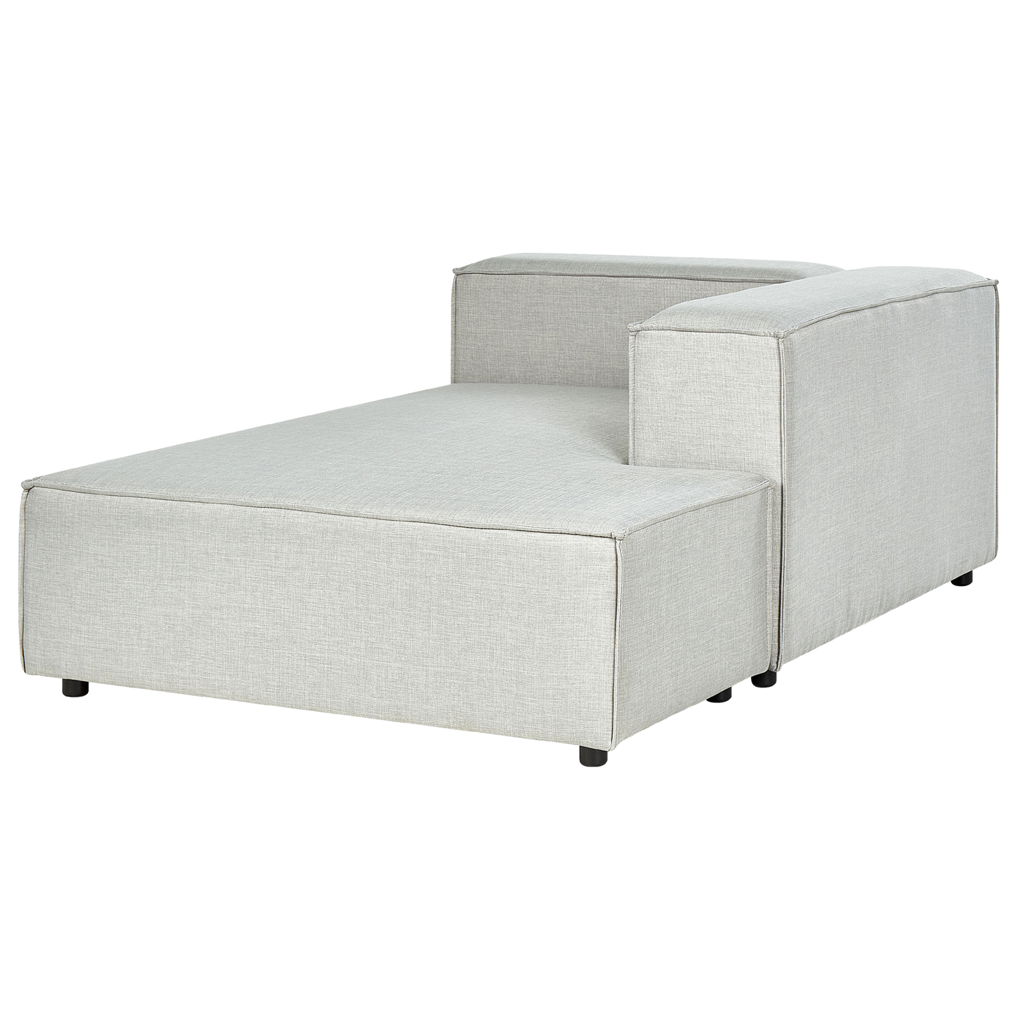 Chaiselongue Leinen hellgrau linksseitig APRICA