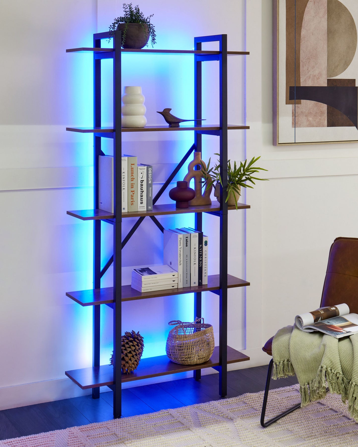 Bücherregal mit 5 Fächern DARBY 180 cm Dunkelbraun