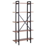 Bücherregal mit 5 Fächern DARBY 180 cm Dunkelbraun