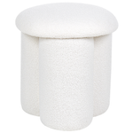 Pouf Bouclé weiss ⌀ 40 cm CARRINGTON
