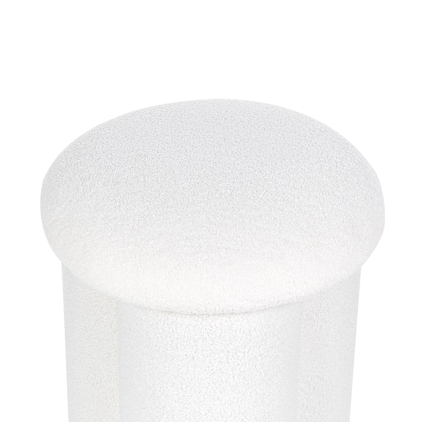 Pouf Bouclé weiss ⌀ 40 cm CARRINGTON