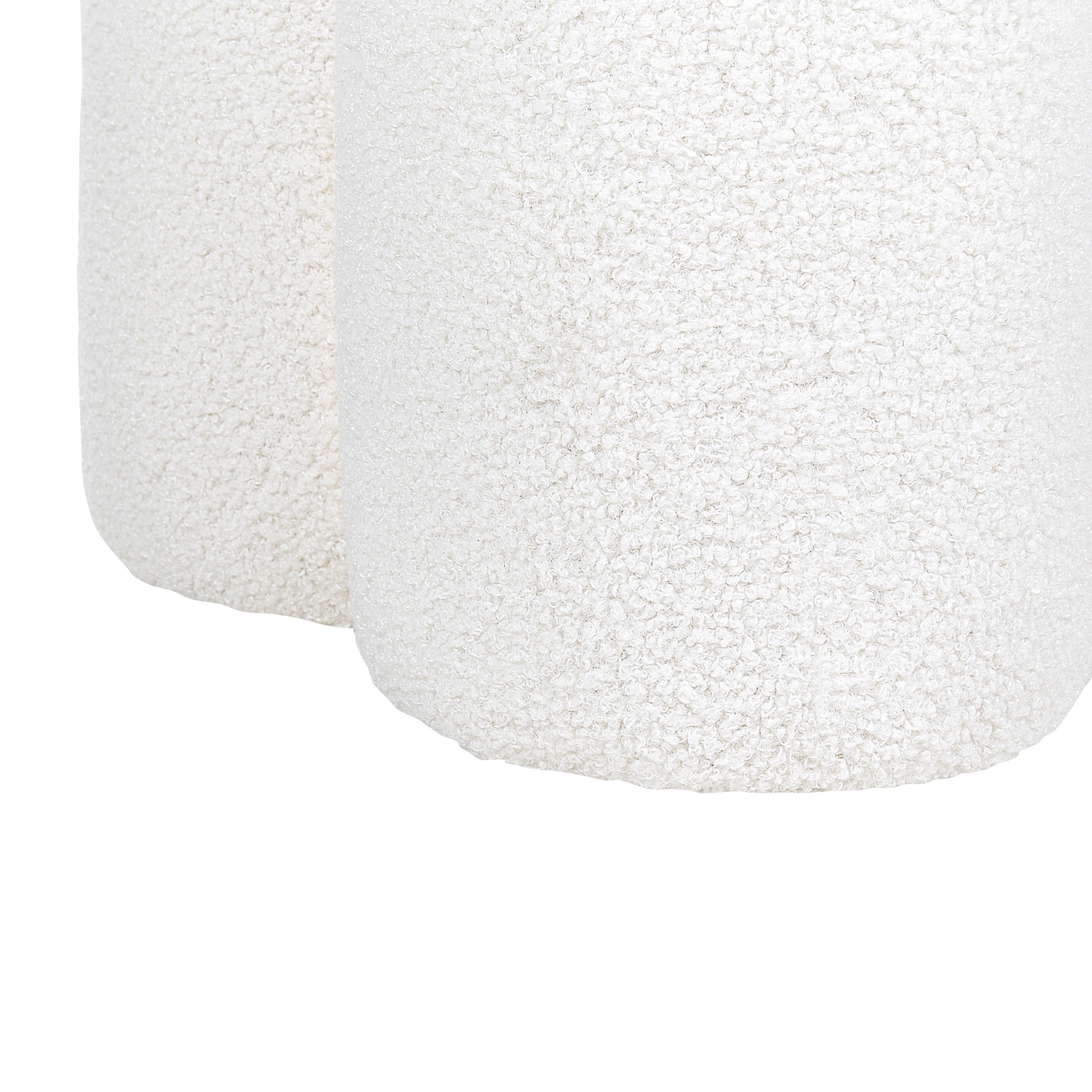 Pouf Bouclé weiss ⌀ 40 cm CARRINGTON