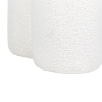 Pouf Bouclé weiss ⌀ 40 cm CARRINGTON