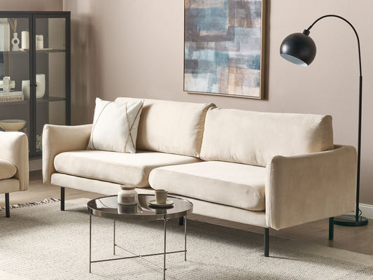 3-Sitzer Sofa Samtstoff hellbeige VINTERBRO