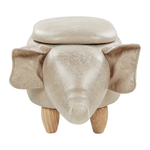 Tierhocker mit Stauraum Lederoptik taupe Elefantenform ELEPHANT