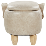 Tierhocker mit Stauraum Lederoptik taupe Elefantenform ELEPHANT