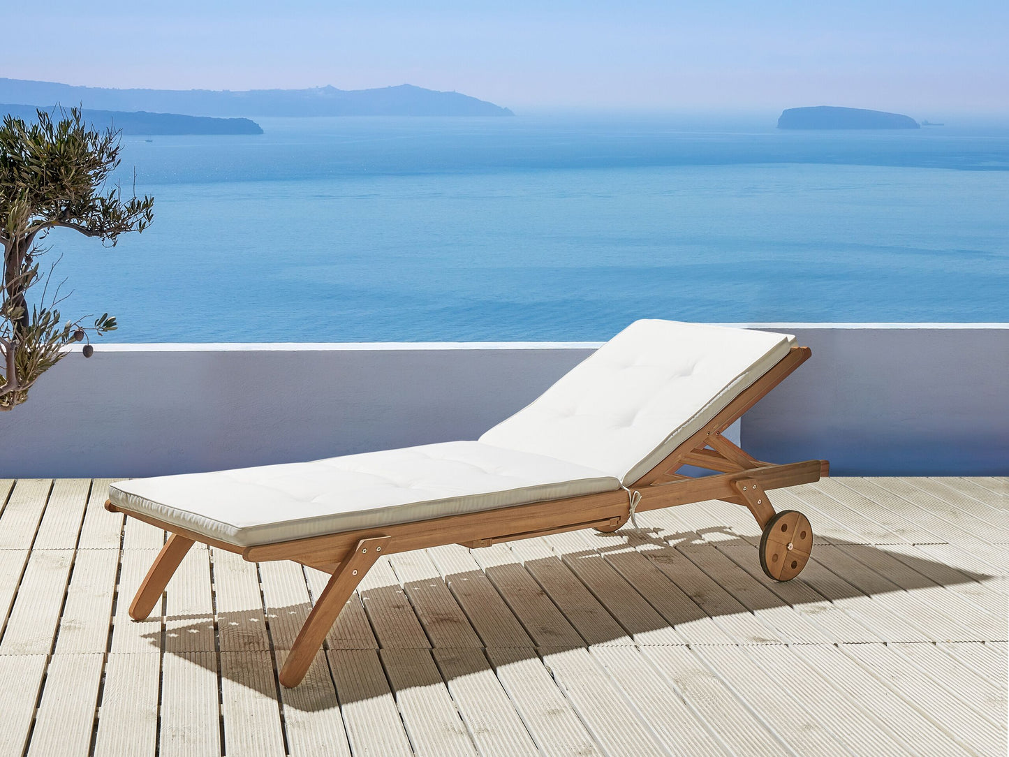 Liegenauflage CESANA 192 x 56 cm Cremeweiss