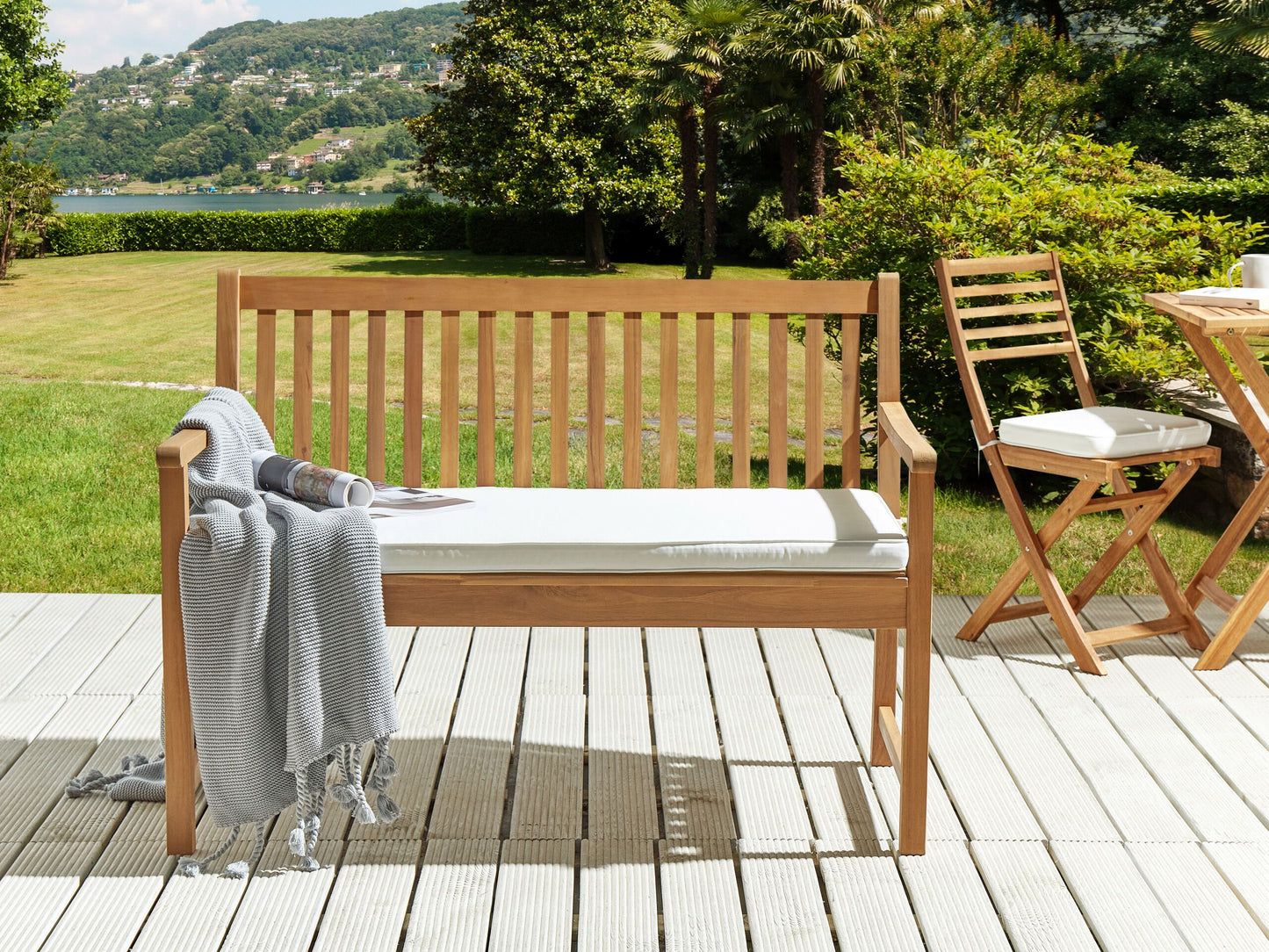 Bankauflage VIVARA 112 x 54 cm Cremeweiss