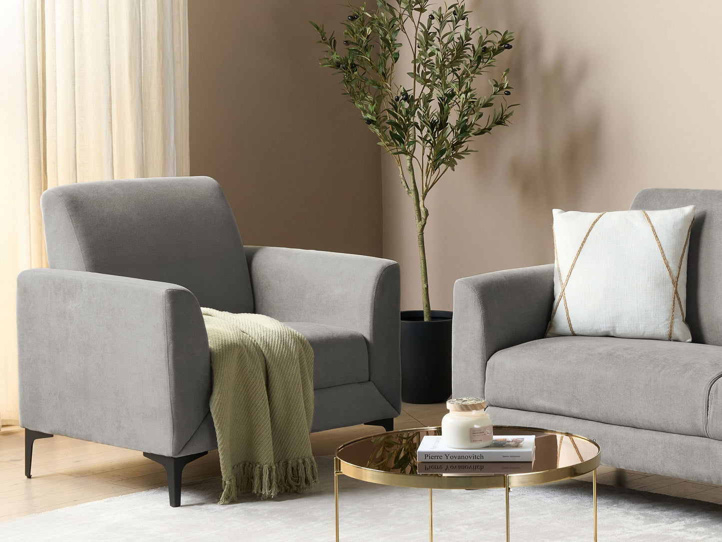 Sessel FENES Stoff Grau