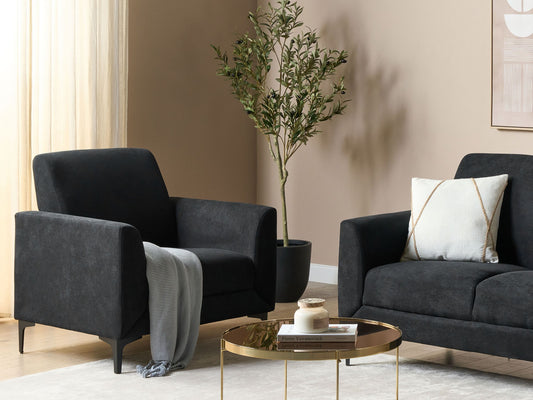 Sessel FENES Stoff Schwarz