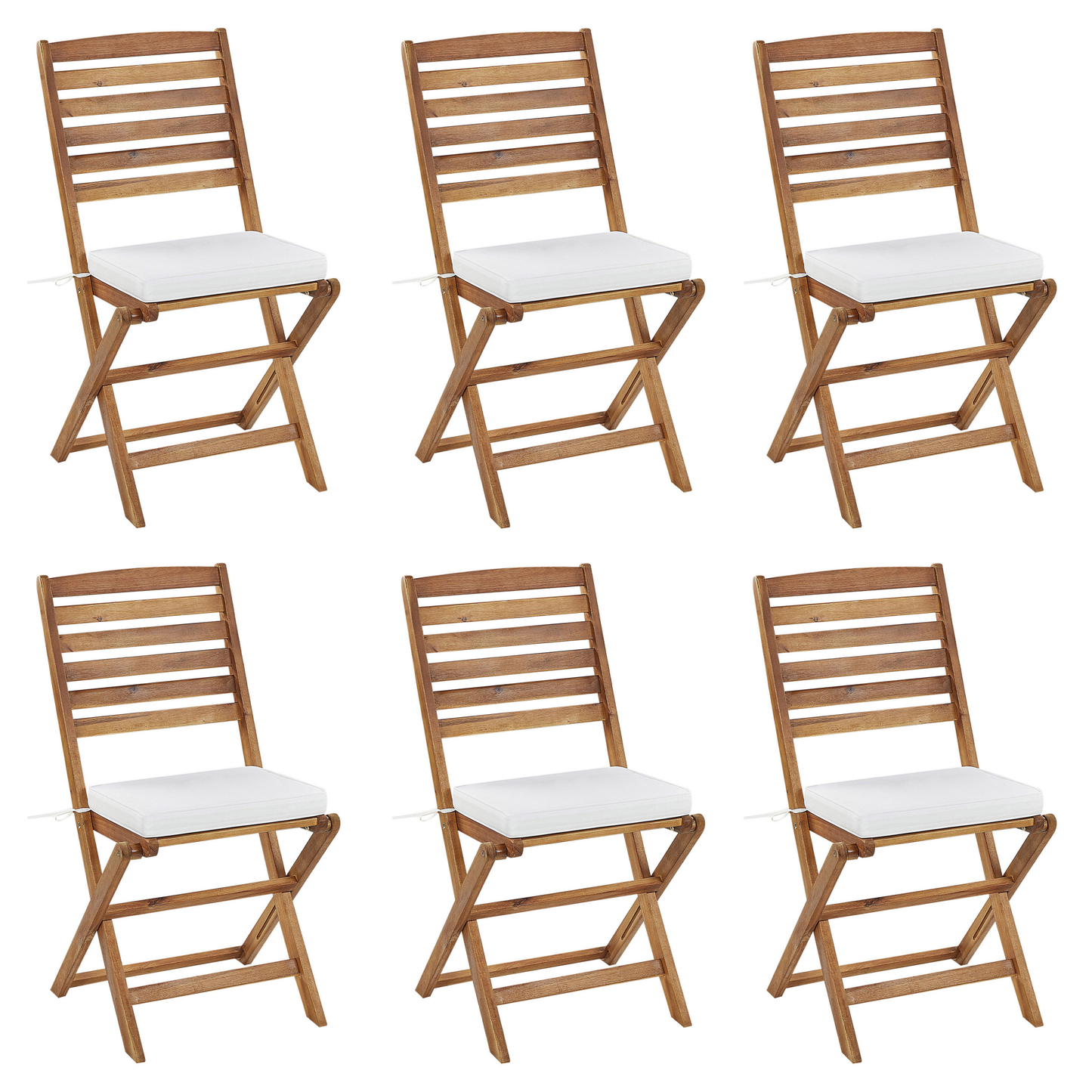 Gartenstuhlkissen 6er Set TOLVE 39 x 31 cm Cremeweiss