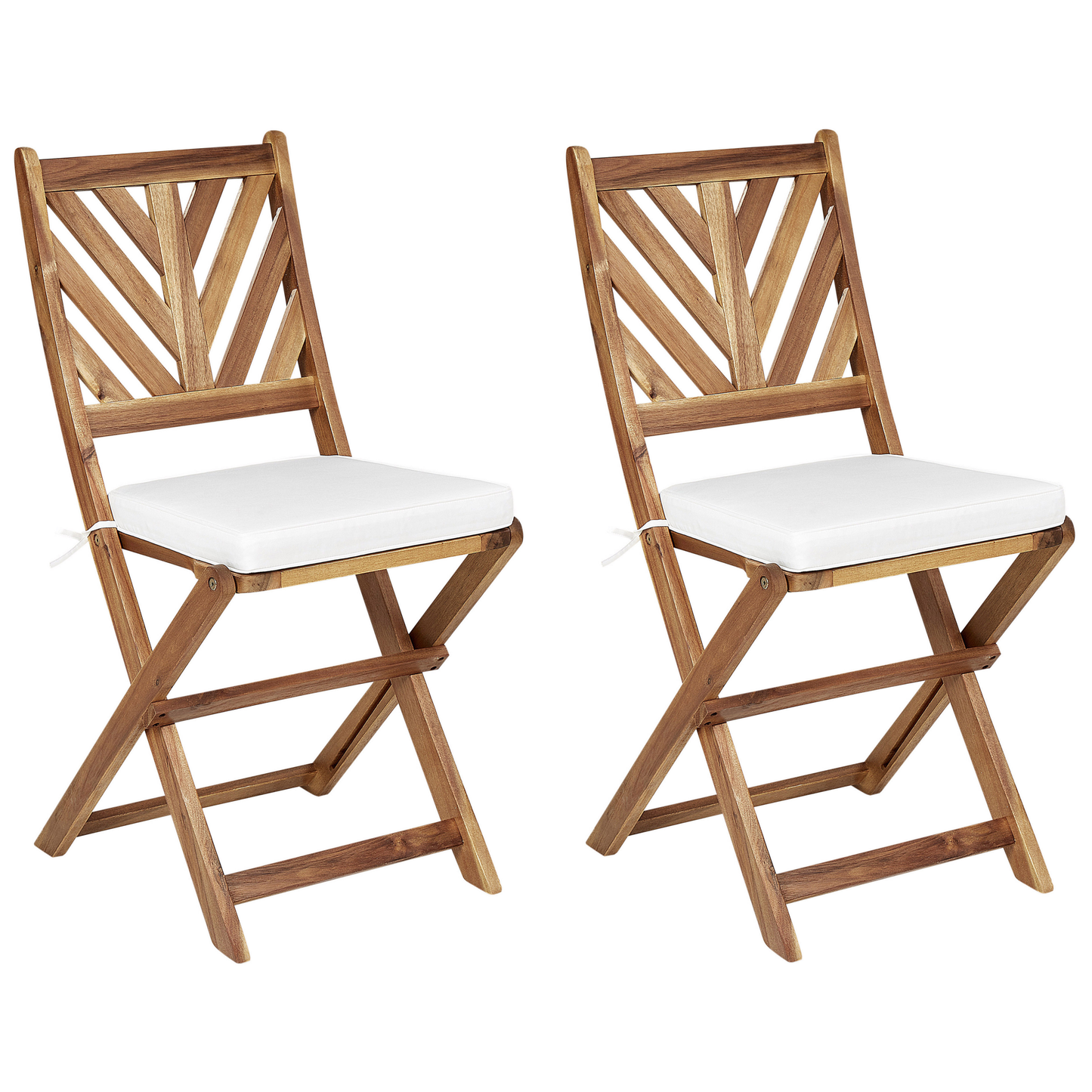 Gartenstuhlkissen 2er Set TERNI 37 x 34 cm Cremeweiss