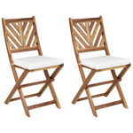 Gartenstuhlkissen 2er Set TERNI 37 x 34 cm Cremeweiss