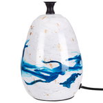Tischlampe 2er Set Keramik weiss / blau 35 cm Kegelform GENFEL