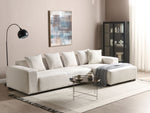 4-Sitzer Ecksofa Cord cremeweiss linksseitig LUNGO