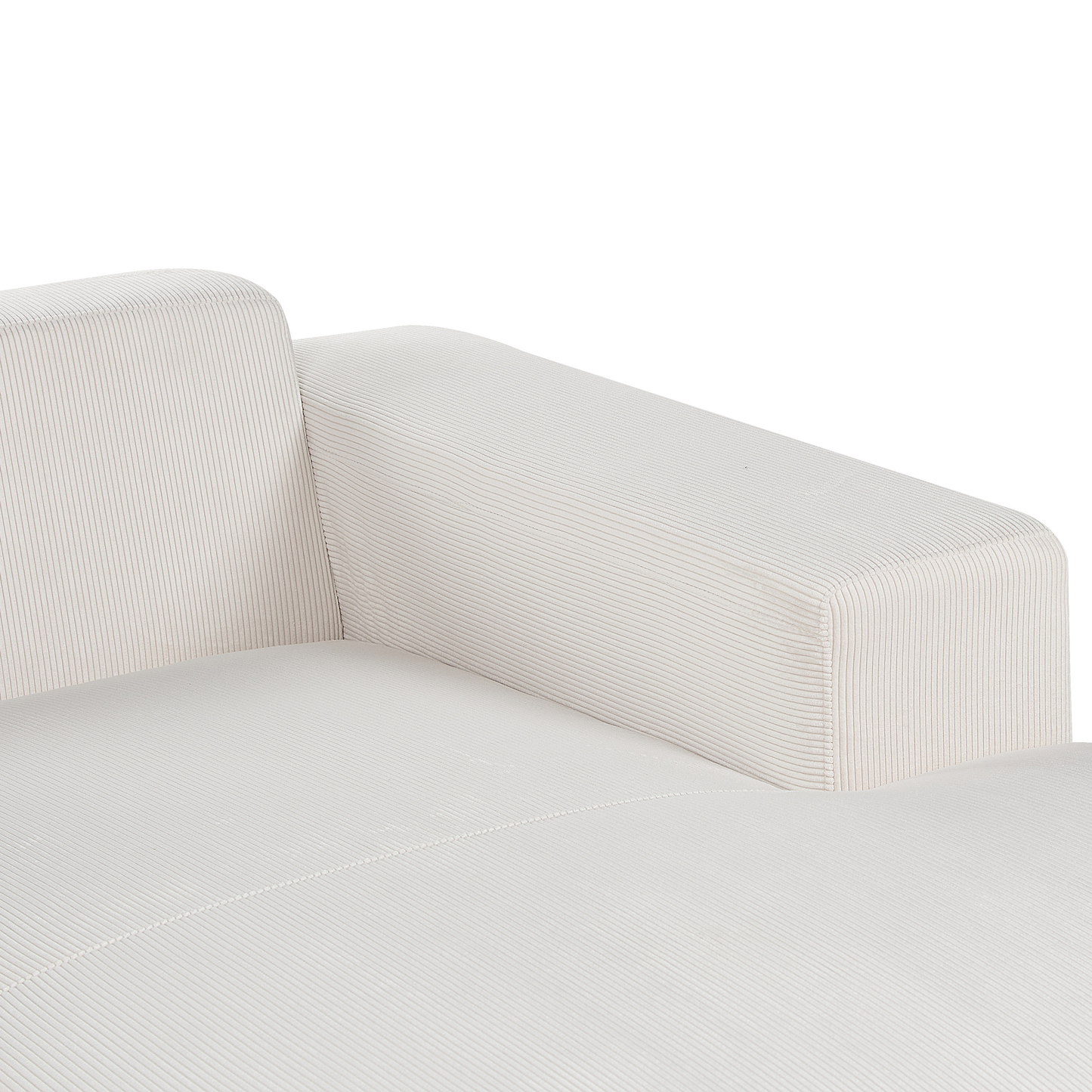 4-Sitzer Ecksofa Cord cremeweiss linksseitig LUNGO