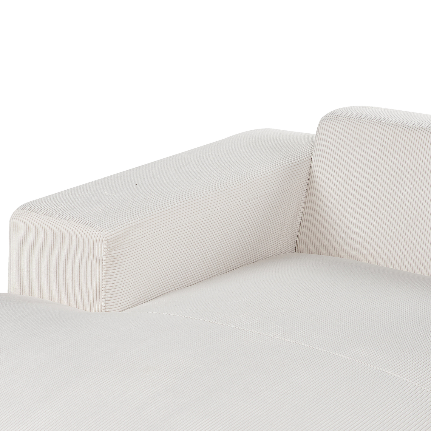 4-Sitzer Ecksofa Cord cremeweiss rechtsseitig LUNGO