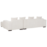 4-Sitzer Ecksofa Cord cremeweiss linksseitig mit Ottomane LUNGO