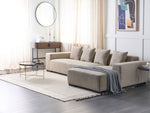 4-Sitzer Ecksofa Cord beige linksseitig LUNGO