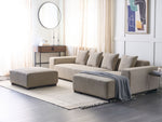 4-Sitzer Ecksofa Cord beige linksseitig mit Ottomane LUNGO
