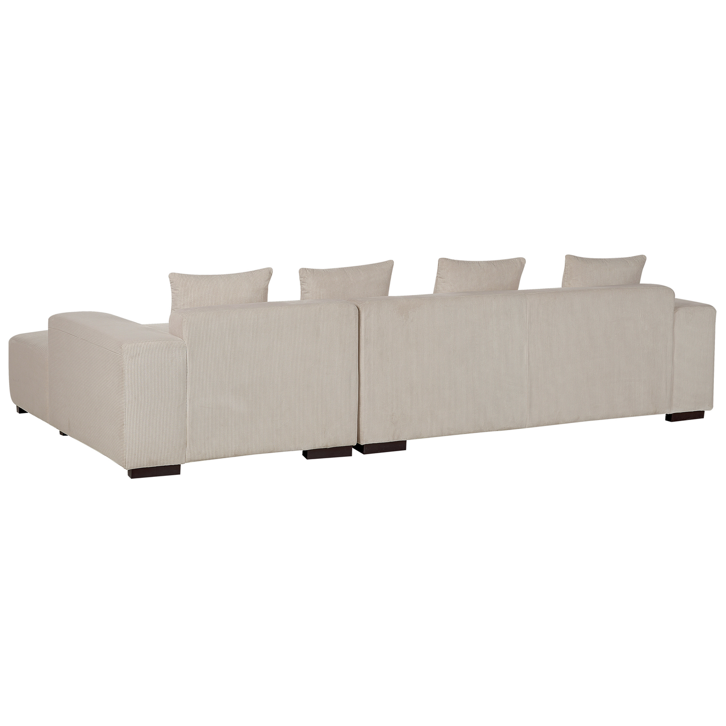 4-Sitzer Ecksofa Cord beige linksseitig mit Ottomane LUNGO