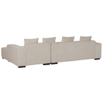 4-Sitzer Ecksofa Cord beige linksseitig mit Ottomane LUNGO