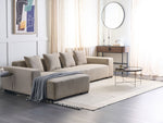 4-Sitzer Ecksofa Cord beige rechtsseitig LUNGO
