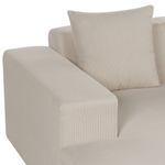 4-Sitzer Ecksofa Cord beige rechtsseitig LUNGO