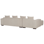 4-Sitzer Ecksofa Cord beige rechtsseitig mit Ottomane LUNGO