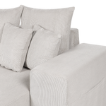 3-Sitzer Ecksofa Cord hellbeige linksseitig mit Schlaffunktion Stauraum LUSPA
