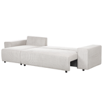 3-Sitzer Ecksofa Cord hellbeige rechtsseitig mit Schlaffunktion Stauraum LUSPA