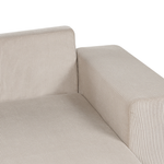 3-Sitzer Ecksofa Cord taupe linksseitig mit Schlaffunktion Stauraum LUSPA