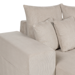 3-Sitzer Ecksofa Cord taupe rechtsseitig mit Schlaffunktion Stauraum LUSPA