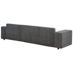 3-Sitzer Ecksofa Cord dunkelgrau linksseitig mit Schlaffunktion Stauraum LUSPA