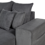3-Sitzer Ecksofa Cord dunkelgrau linksseitig mit Schlaffunktion Stauraum LUSPA