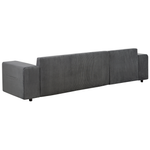 3-Sitzer Ecksofa Cord dunkelgrau rechtsseitig mit Schlaffunktion Stauraum LUSPA