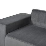 3-Sitzer Ecksofa Cord dunkelgrau rechtsseitig mit Schlaffunktion Stauraum LUSPA