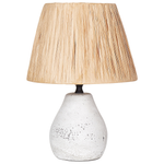 Tischlampe 2er Set ARWADITO Keramik Cremeweiss